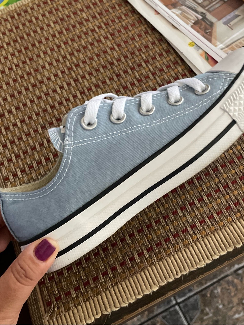 Converse Light Blue Canvas Low-Top Sneakers - Women's